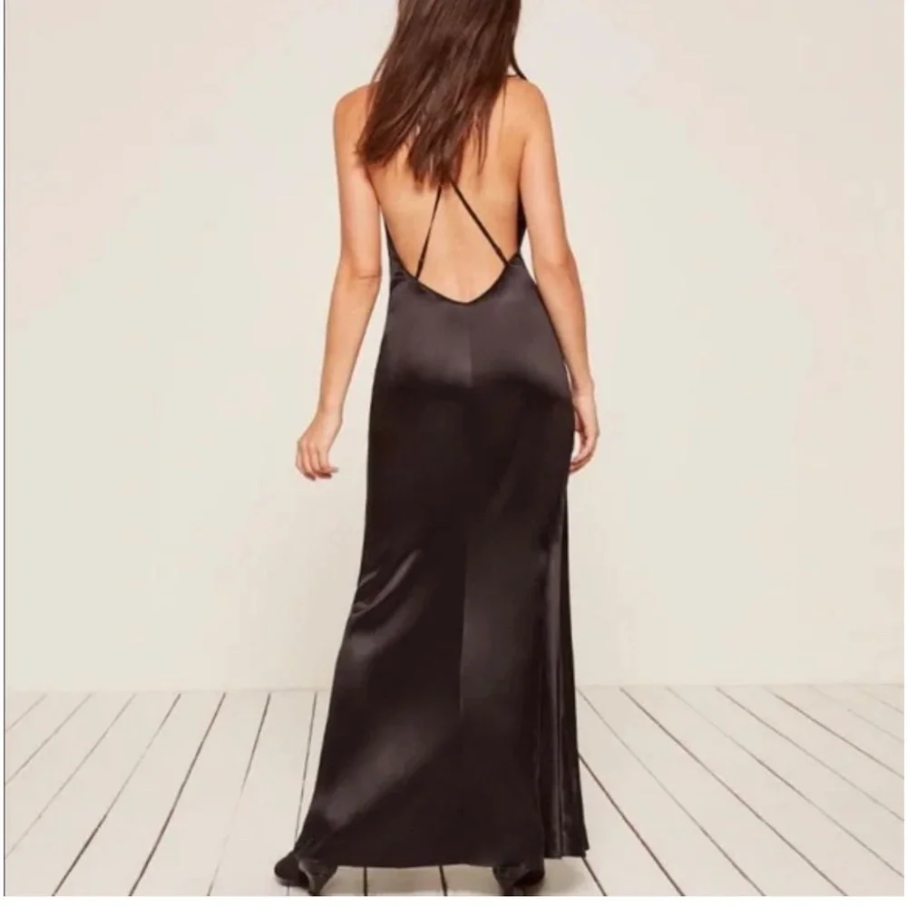 Reformation Amante Dress Black Slip Size Small - Picture 5 of 7